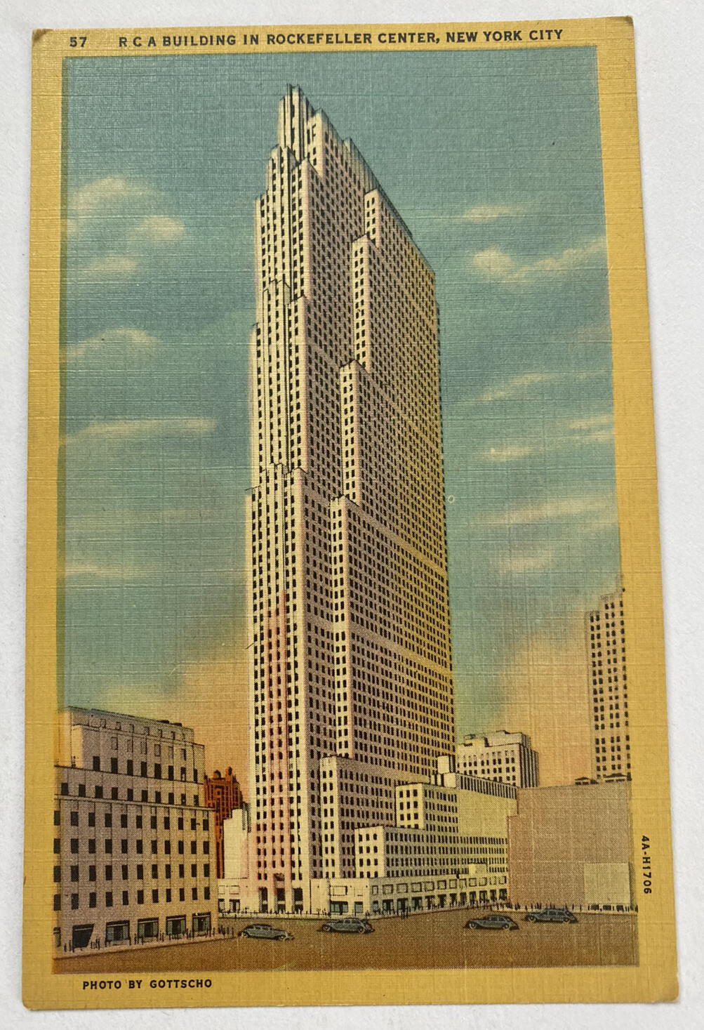 Vintage Linen Postcard ~ RCA Building Rockefeller Center ~ New York City NY