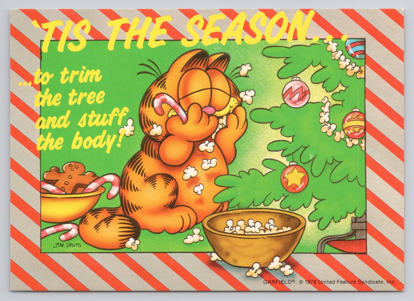 Tis The Season To Trim The Tree And Stuff The Body Garfield Jim Davis Postcard