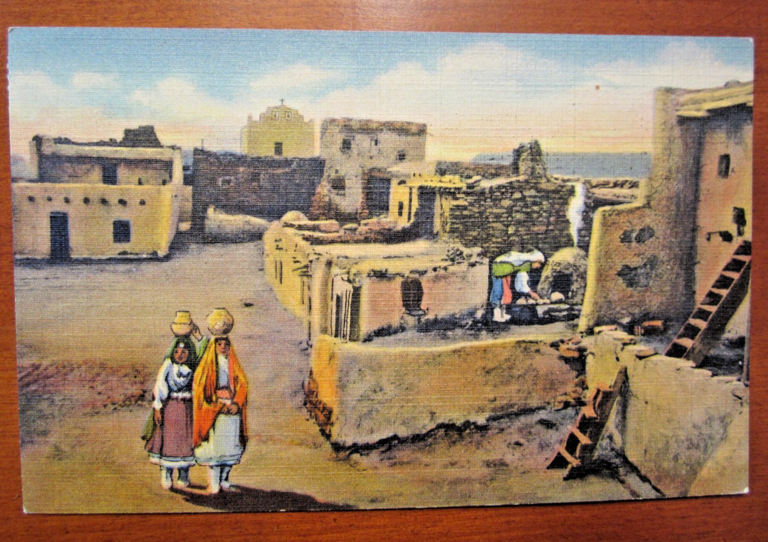 Laguna, New Mexico: Linen Southwest Post Card #18, Curteich-Chicago, Circa 1940s