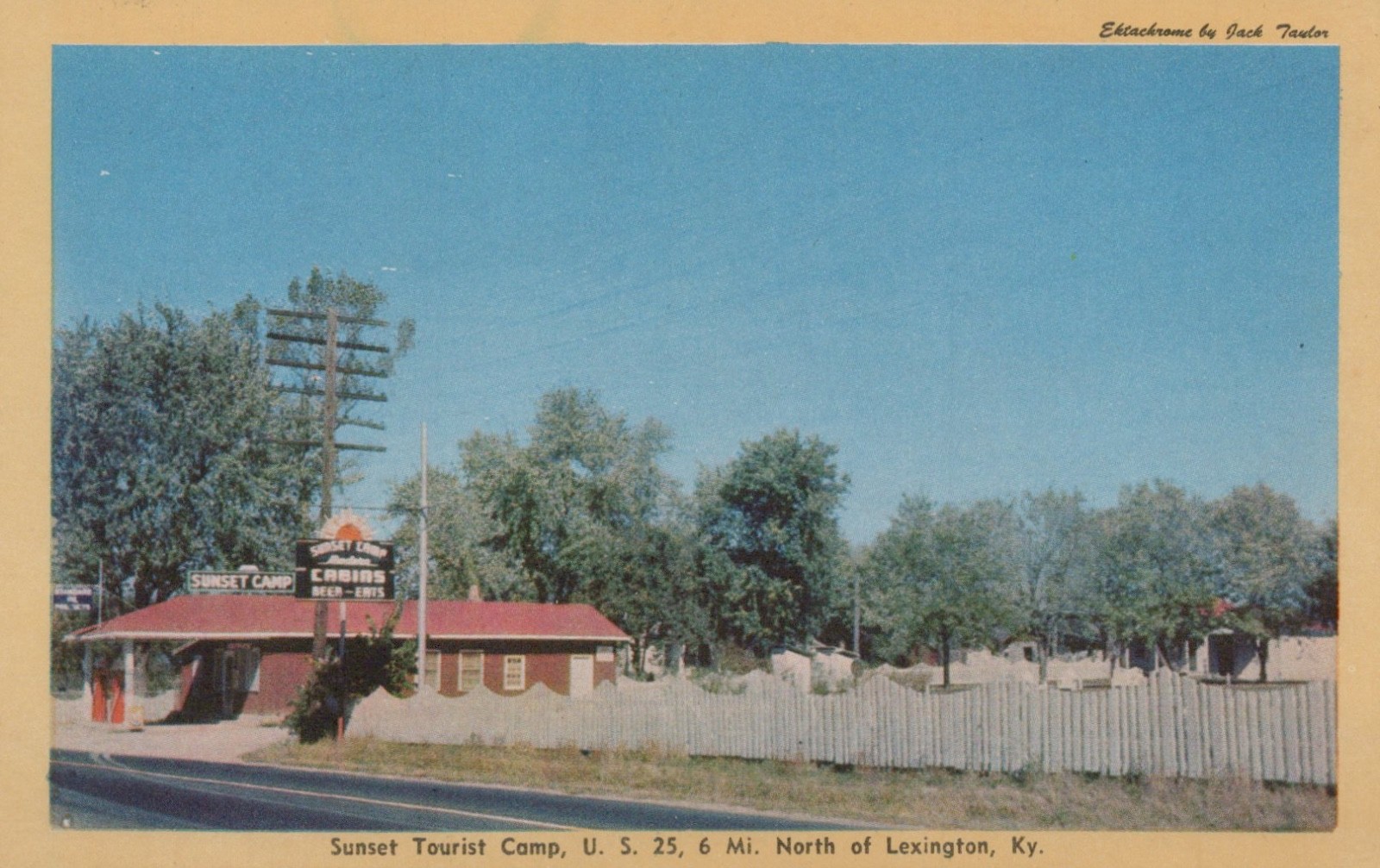 POSTCARD GAS STATION SUNSET TOURIST CAMP LEXINGTON KENTUCKY