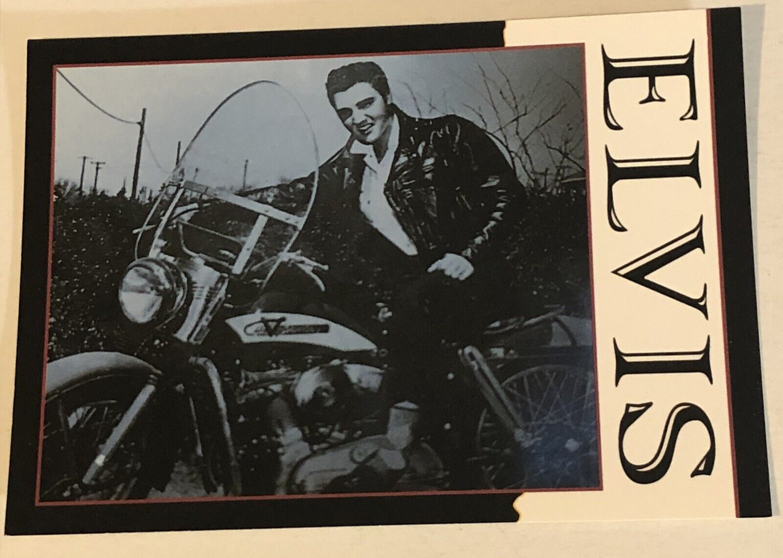 Elvis Presley Postcard Young Elvis On Motorcycle