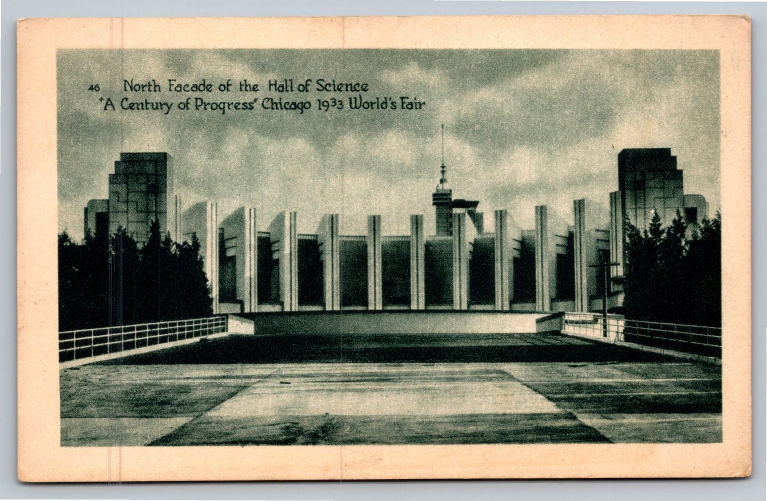 1933 Chicago World’s Fair Hall of Science Art Deco RPPC Postcard