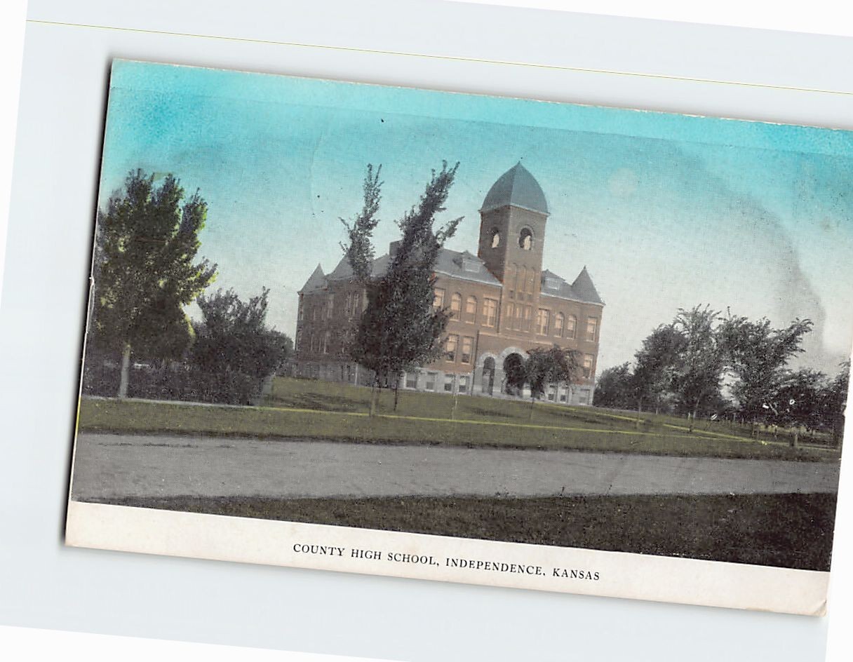 Postcard County High School Independence Kansas USA