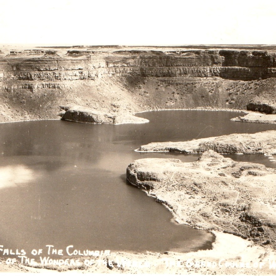 c1940s RPPC Dry Falls Columbia River Grand Coulee WA Ellis 491 Geological Canyon