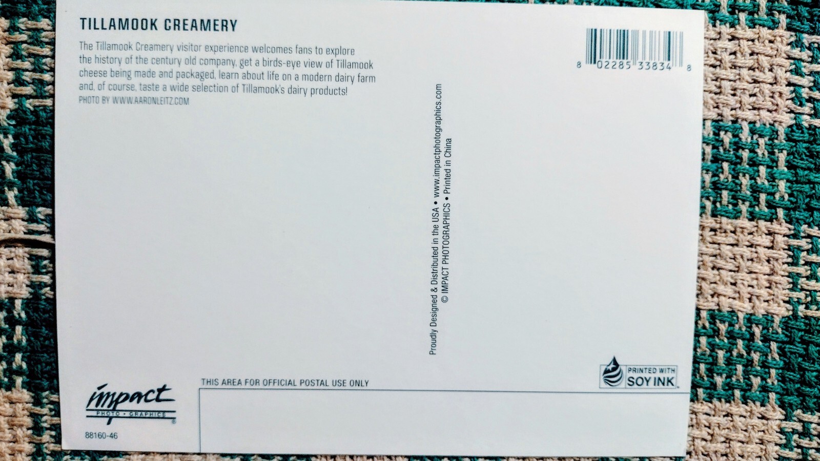 BEAUTIFUL POST CARD TILLAMOOK CREAMERY TILLAMOOK OREGON
