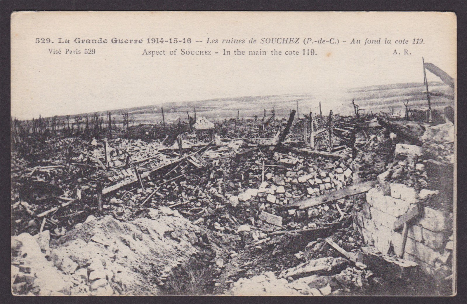 FRANCE, Postcard, Souchez, In the main the cote 119, WWI, Unused