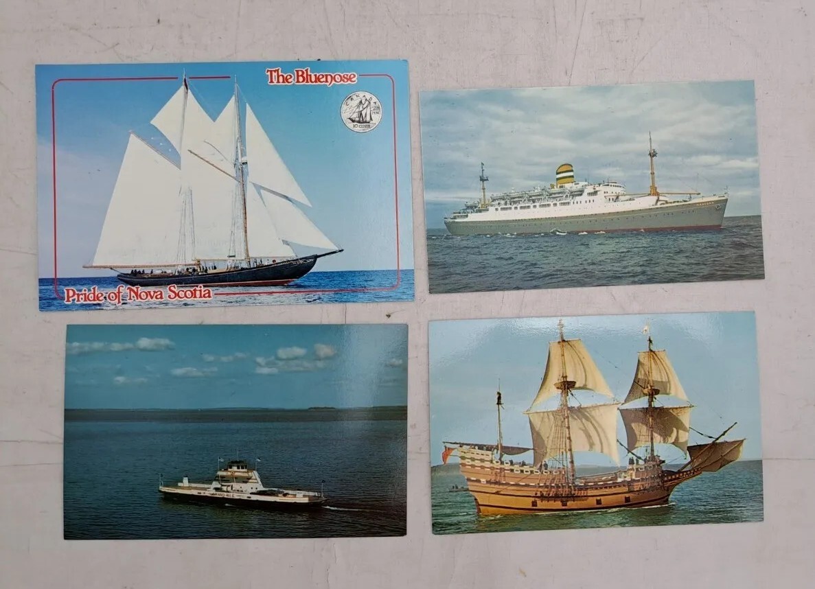 4 x Postcards Real Photo Ships Boats Pride of Nova Scotia Mayflower 2