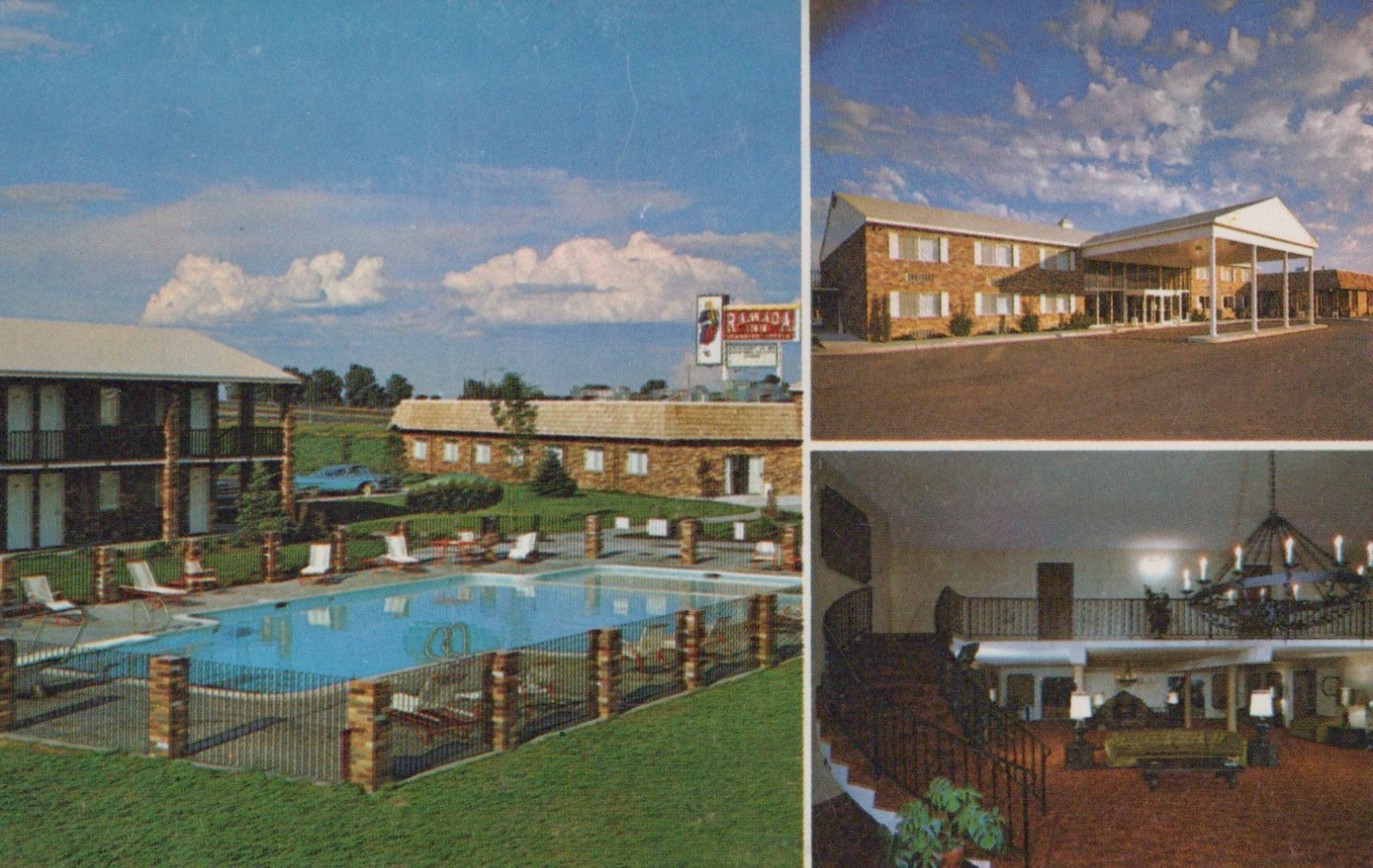 Ramada Inn Burley Idaho ID Tri View Pool Lobby Interior postcard SP1