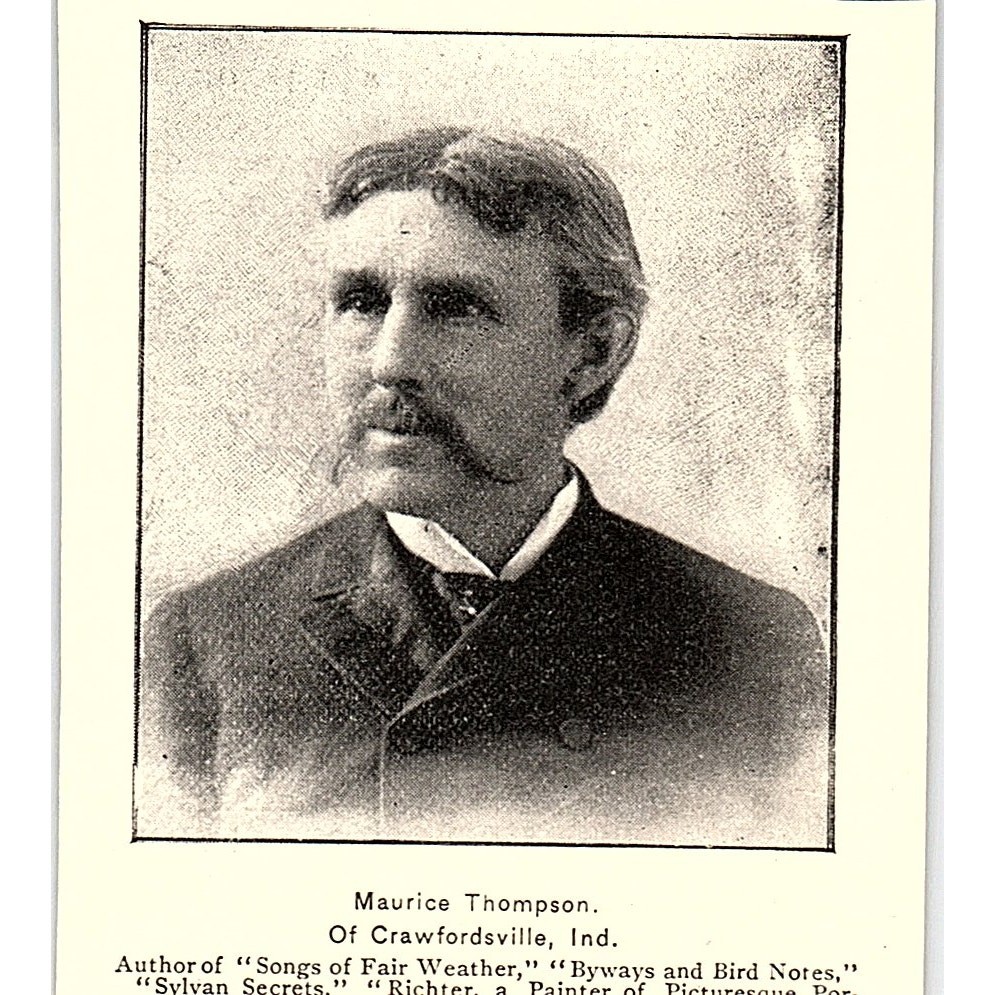 Maurice Thompson Crawfordsville IN Author 1892 Portrait AG2-M21