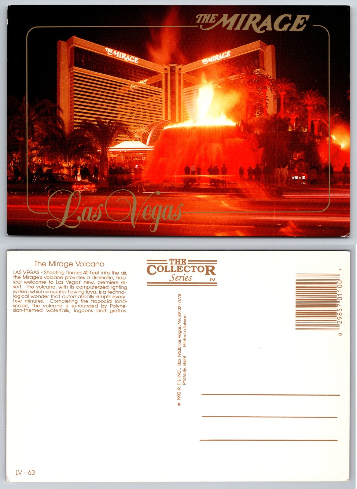 Continental Mirage Volcano Las Vegas Postcard