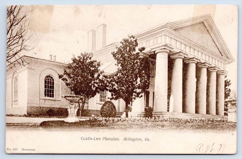 Arlington Virginia Custis-Lee Mansion Robert E Lee Home 1906 Postcard