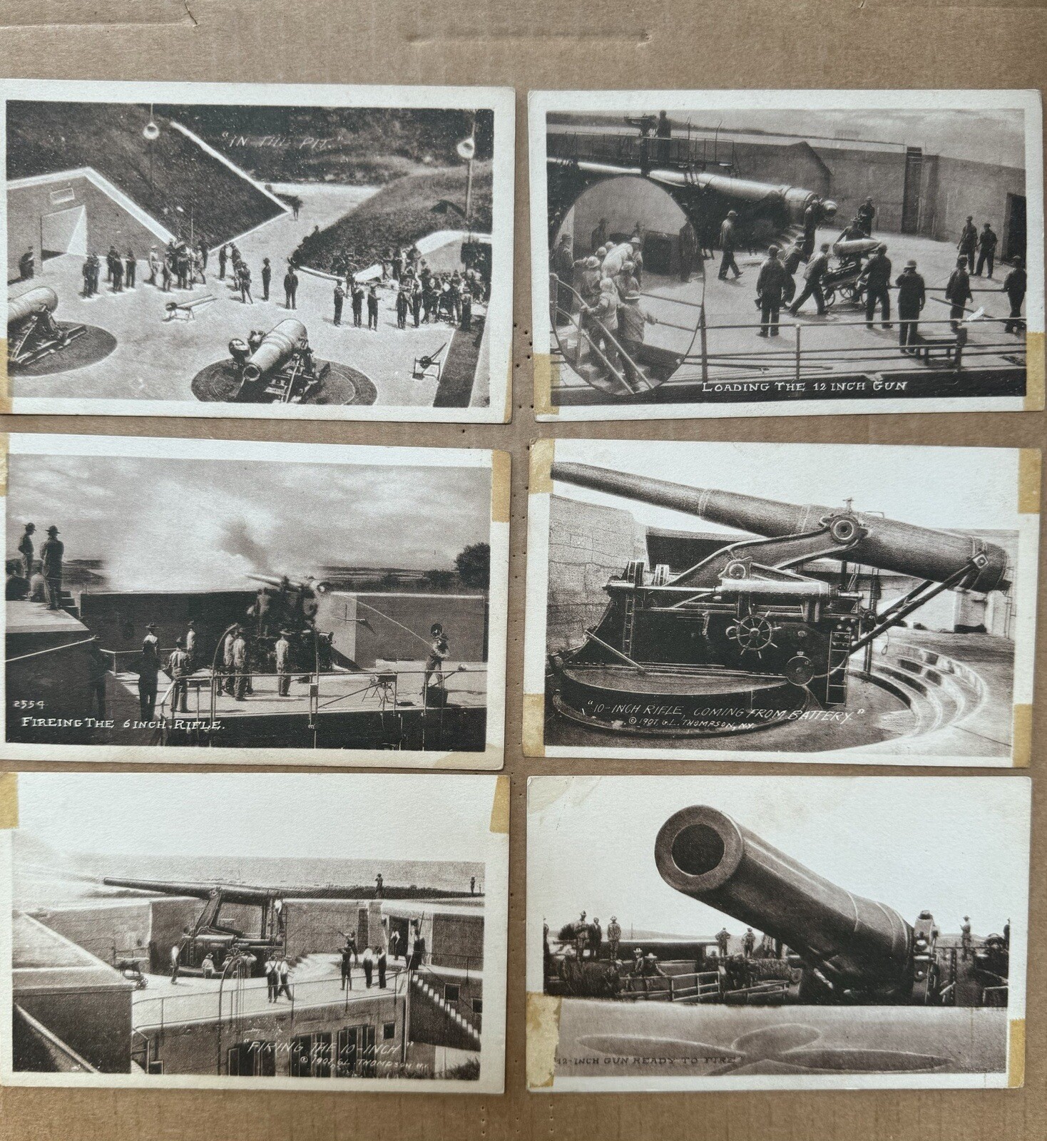 Vintage US Army Coast Defense Artillery Gun Forts Cannon Postcard Rare Lot of 6