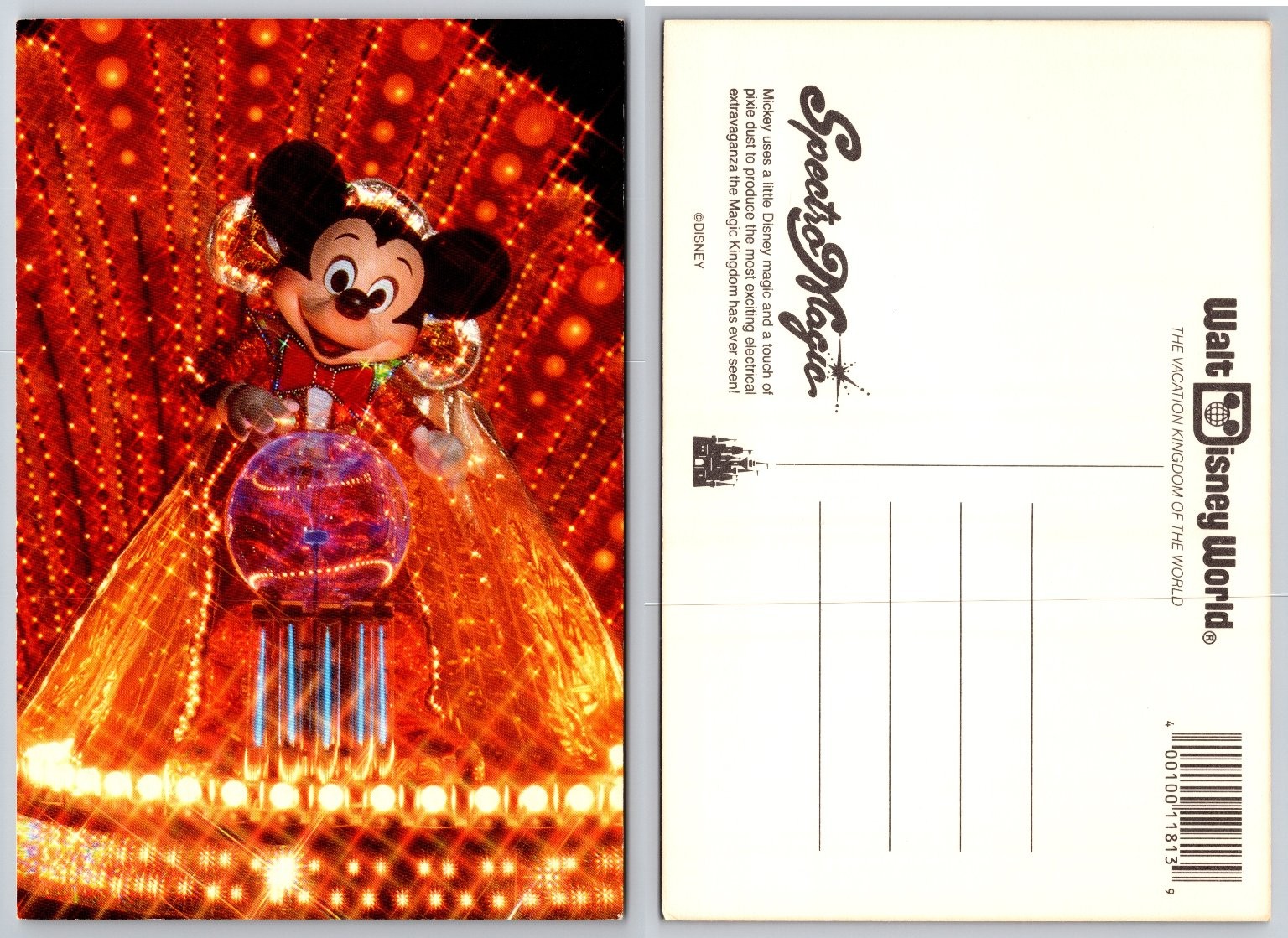 Mickey Mouse SpectroMagic Parade Walt Disney World Postcard 1990s