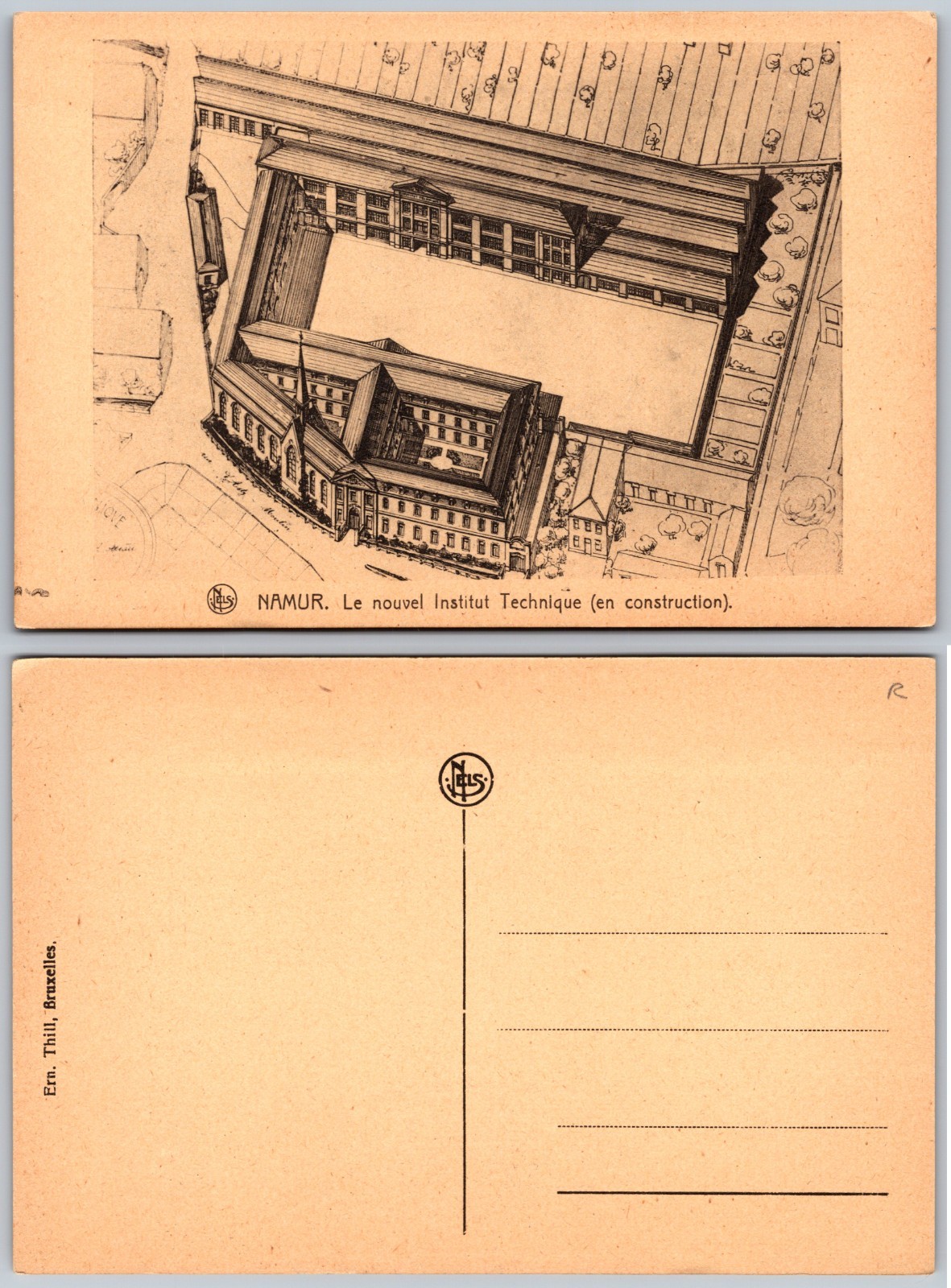 Namur Institut Technique Under Construction Postcard