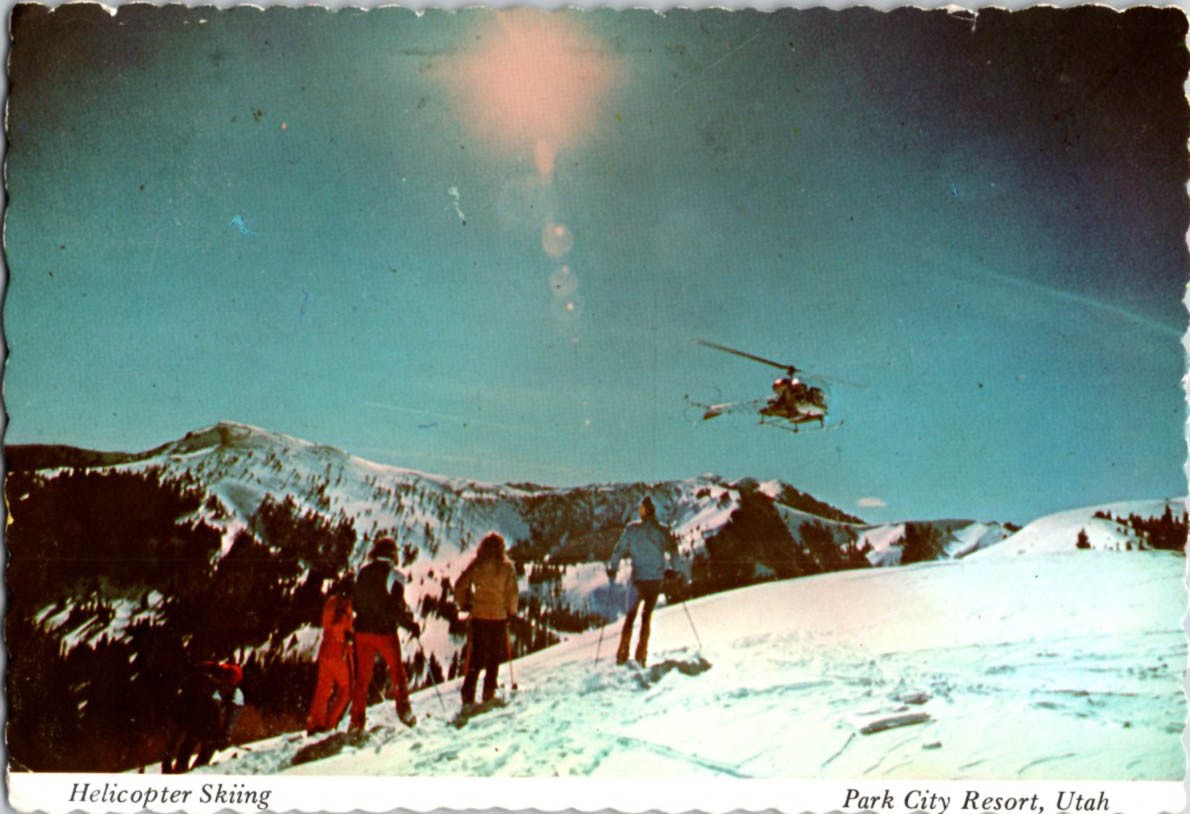 Park City UT postcard HELICOPTER SKIING ON SNOWY MOUNTAIN a/07 BQ5010