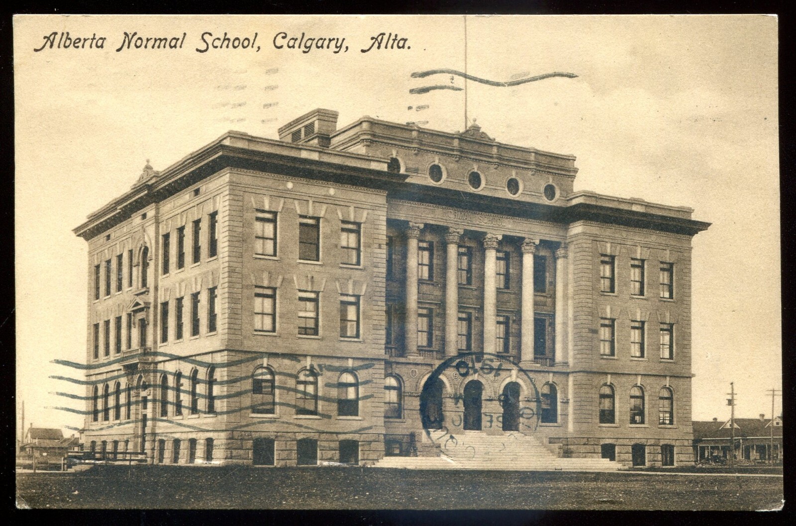 CALGARY Alberta Postcard 1910 Street View Normal School