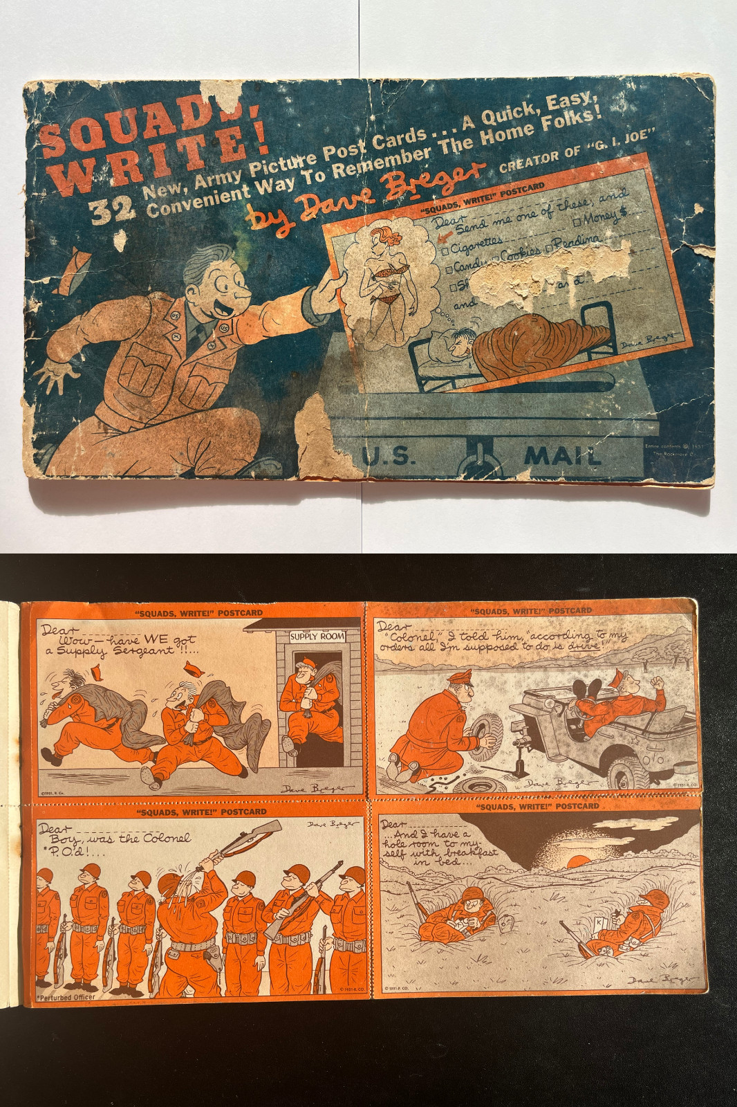 👍RARE 1951 KOREA KOREAN WAR USA ARMY ISSUED 26 POSTCARDS BOOKLET