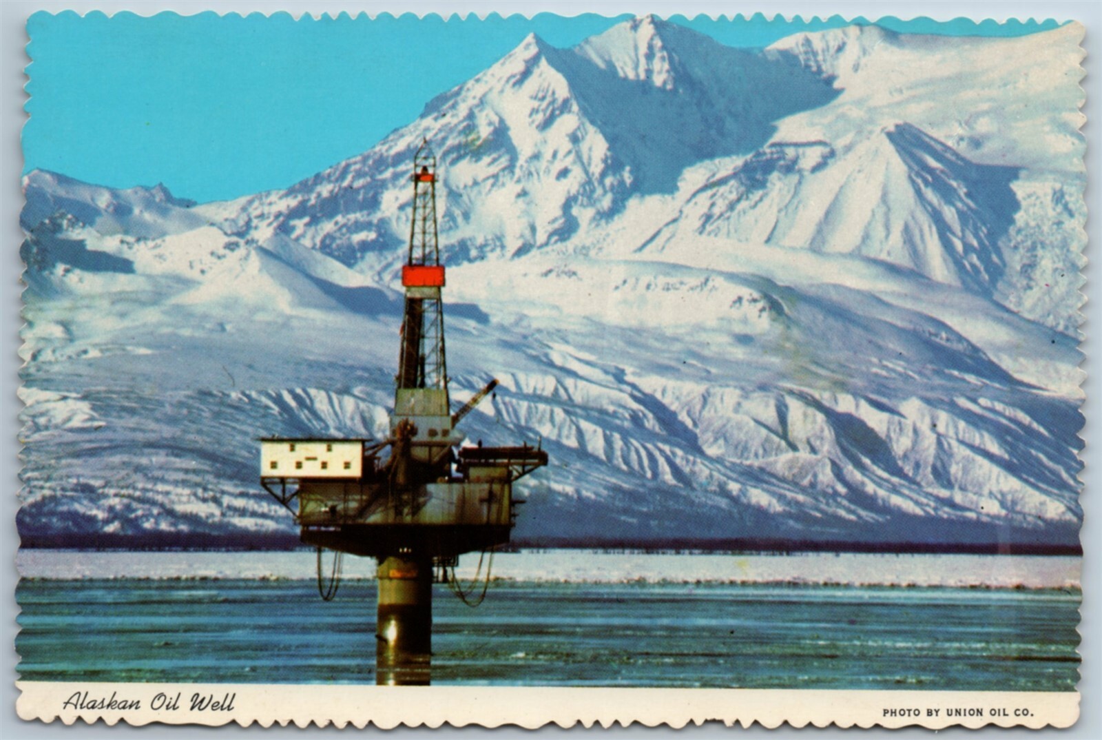 Postcard Off Shore Oil Drilling Rig Cook Inlet Alaska Joe Continental 4X6 A3D