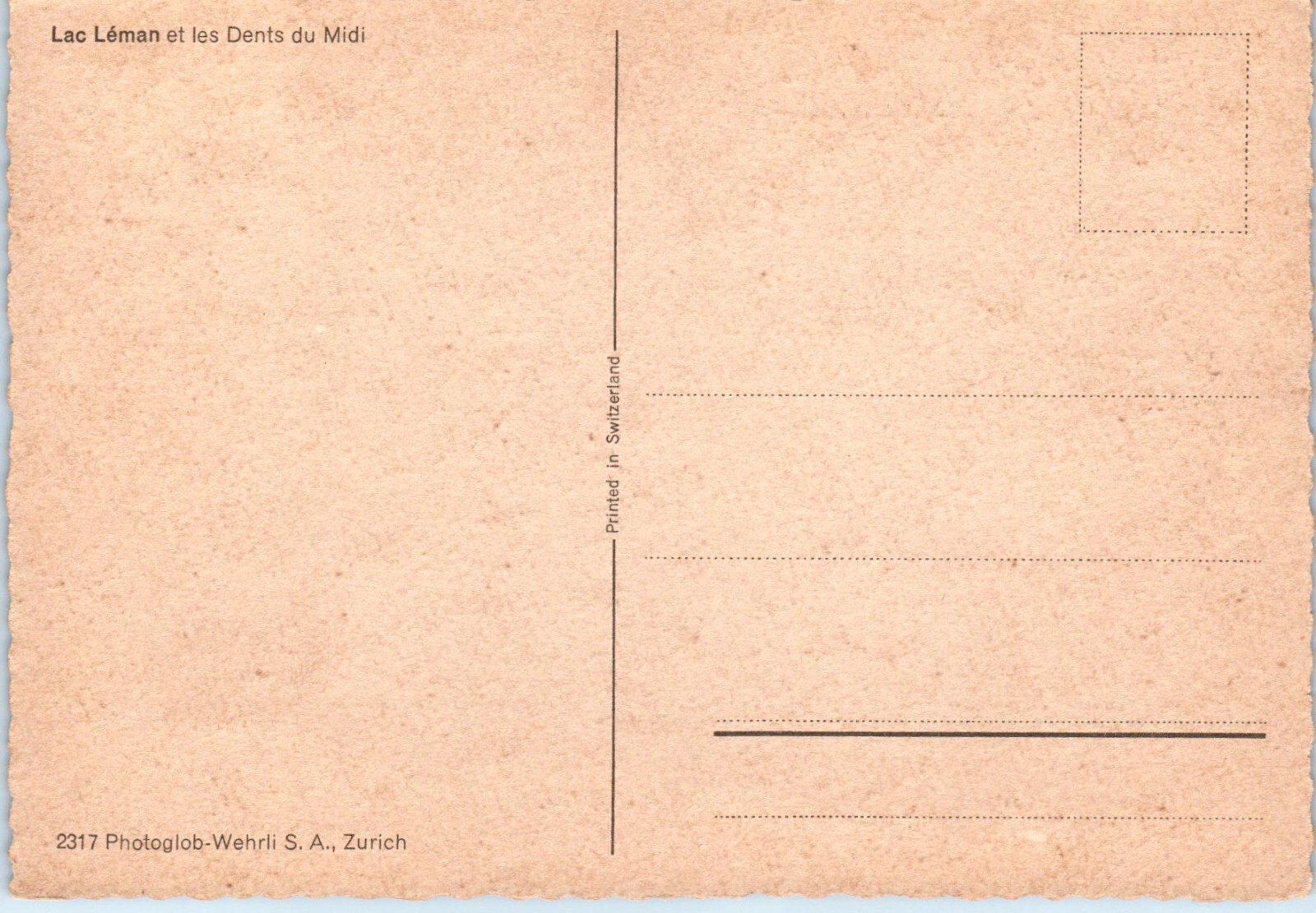 Lake Geneva and the Dents du Midi Mountains, Switzerland Postcard