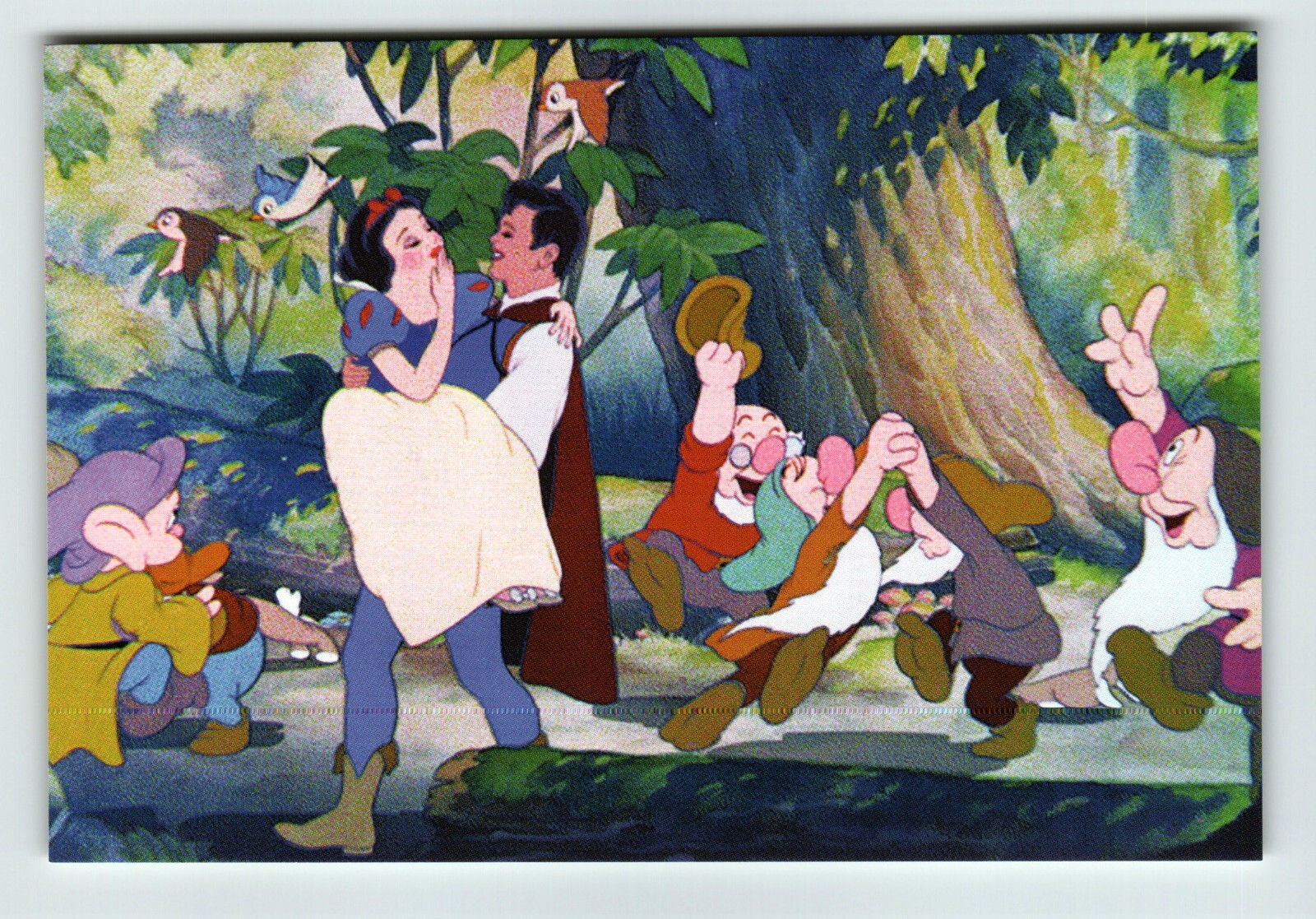 Postcard Disney Princess Snow White Seven Dwarfs Film Frame Cast