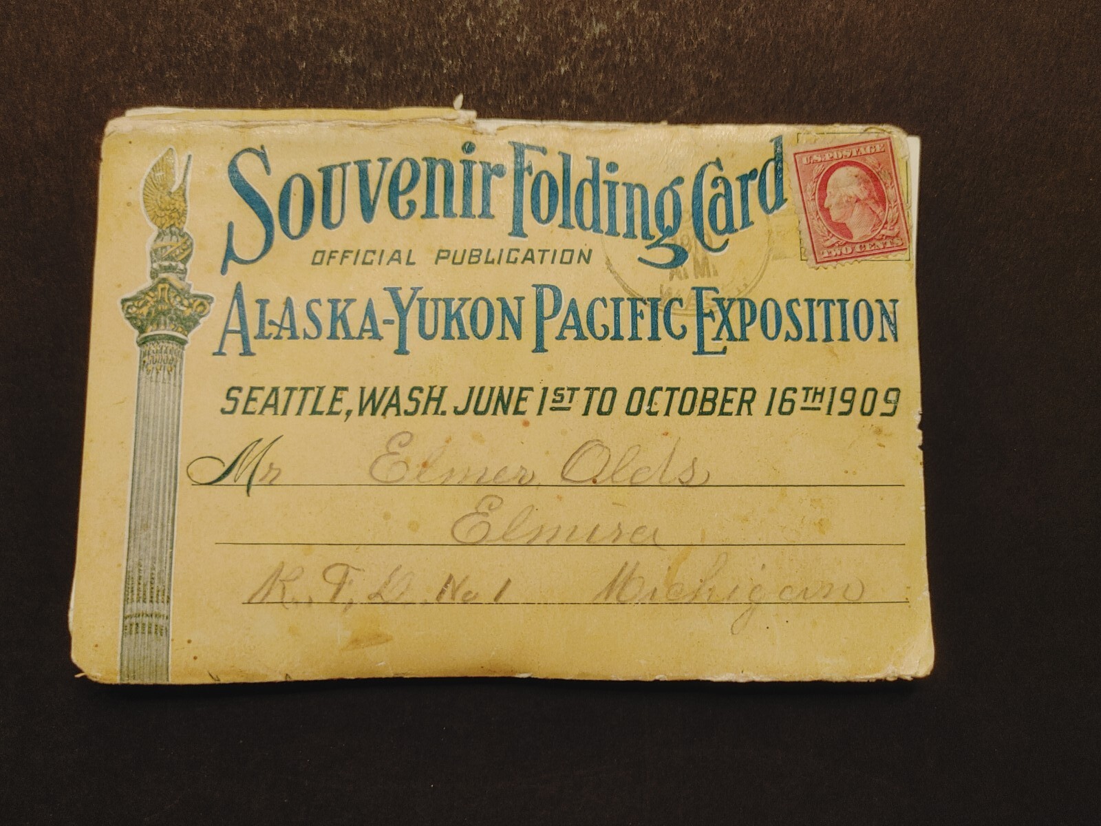 12×2 Souvenir 1909 Folding Cards Alaska Yukon Pacific Exposition Seattle