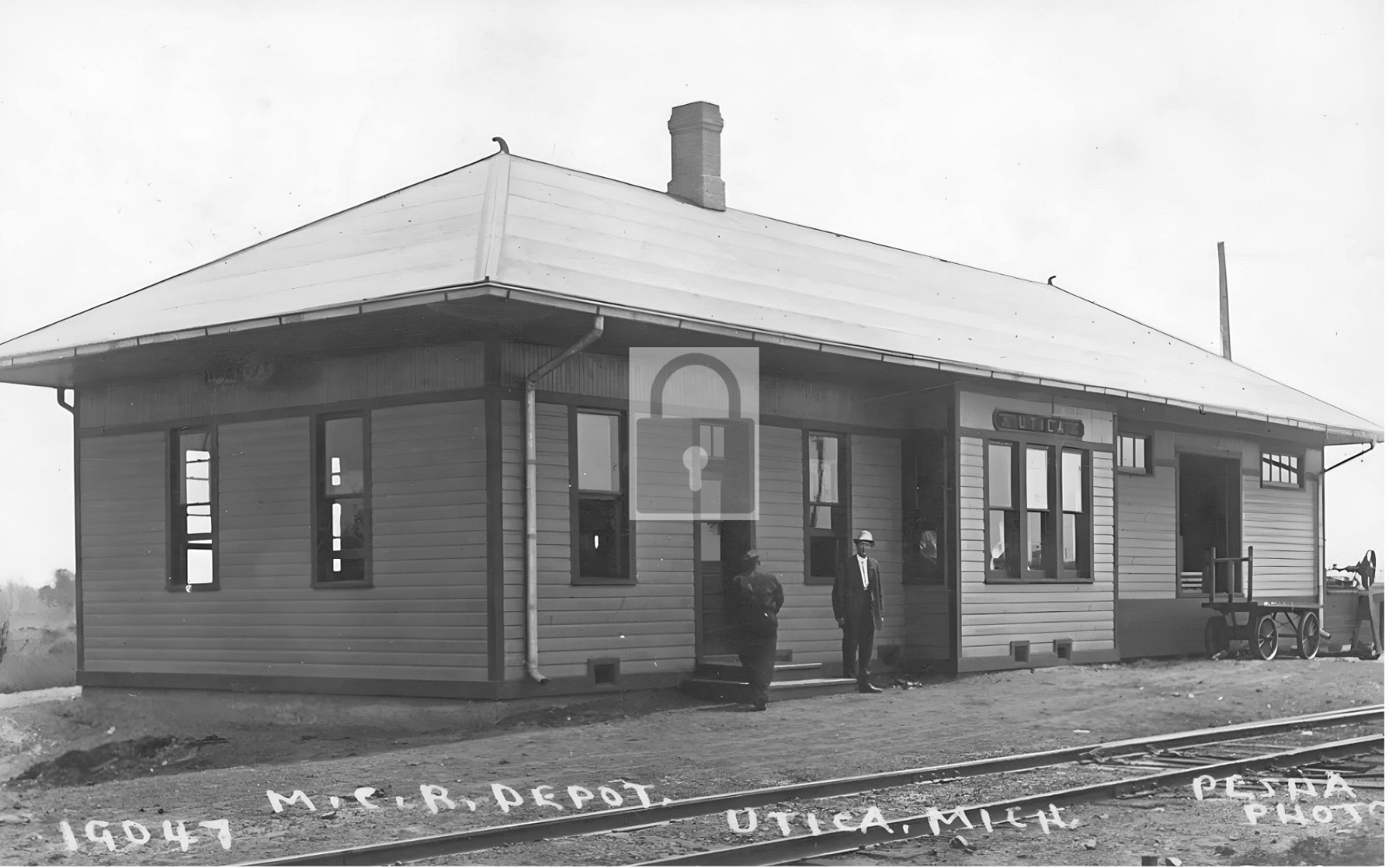 Railroad Train Station Depot Utica Michigan MI – Reprint