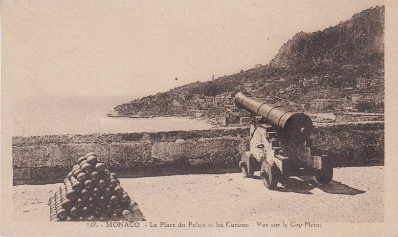 Monaco. Place du Palais et les Canons Vue sur le Cap-Fleuri. View Vintage # 117
