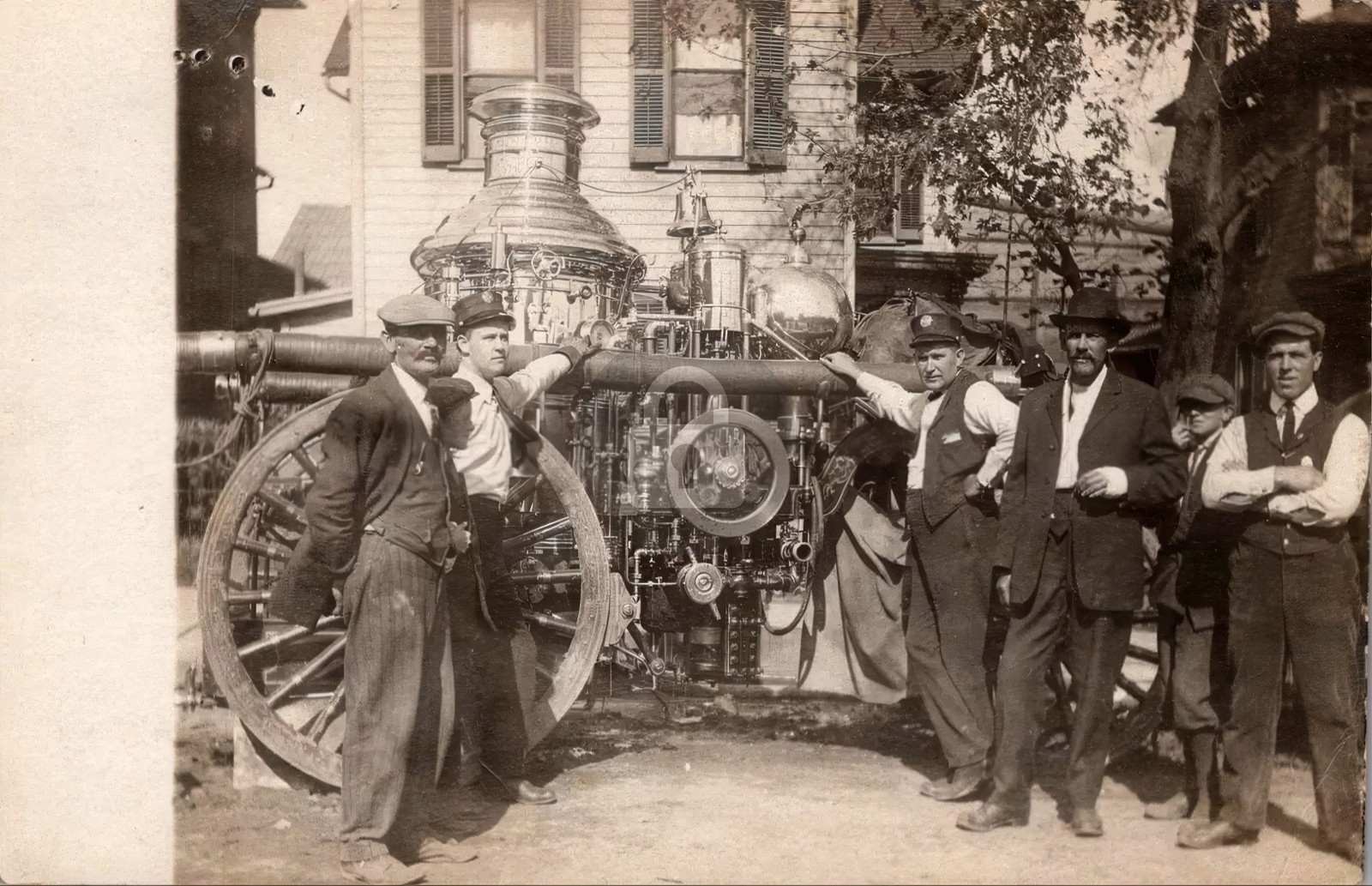 Springfield Ohio OH Fire Pumper Horse Drawn Wagon RPPC Photo Postcard COPY