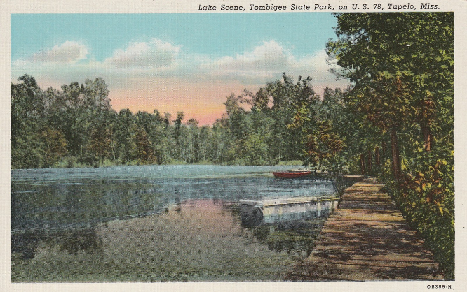 Tupelo, Miss., Lake Scene, Tombigee State Park, On U.S. 78- Postcard A 6 637