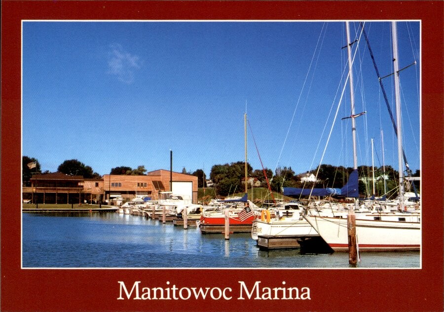 Manitowoc,WI Marina Boats Wisconsin Postcard