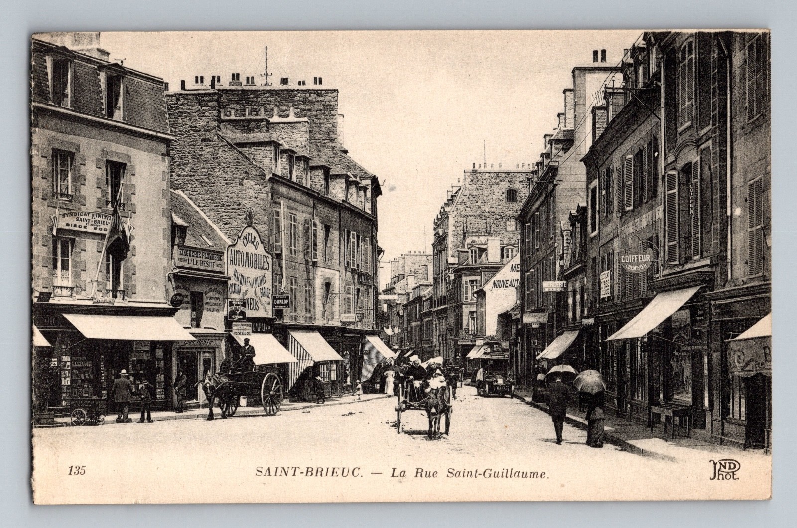 Saint Brieuc France La Rue Saint Guillaume Postcard RPPC #135 ND PHOT