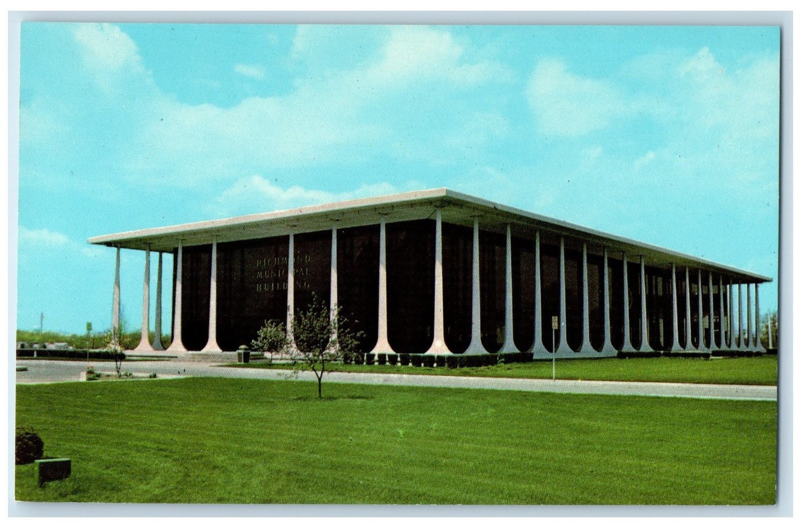 c1960’s Richmond Municipal Building Exterior 1969 Indiana IN Unposted Postcard