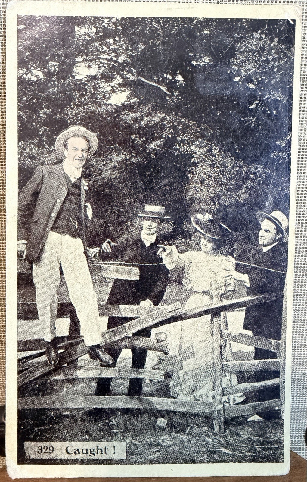 Vintage 1907 Postcard “Caught” Funny Humorous Stamped June 6, 1907 Marion Kansas