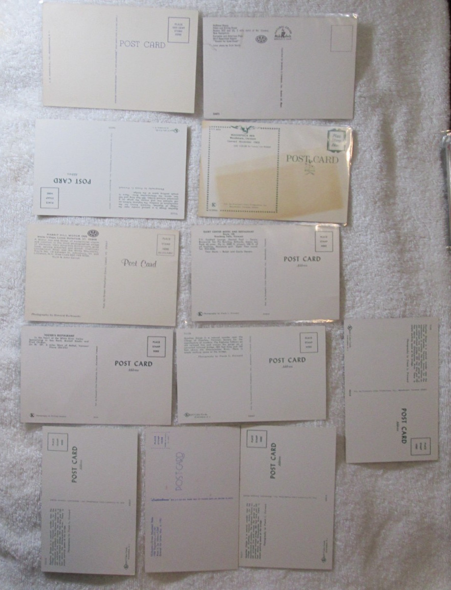 Collectible Postcards Vintage Vermont Lot Of 12 Unused