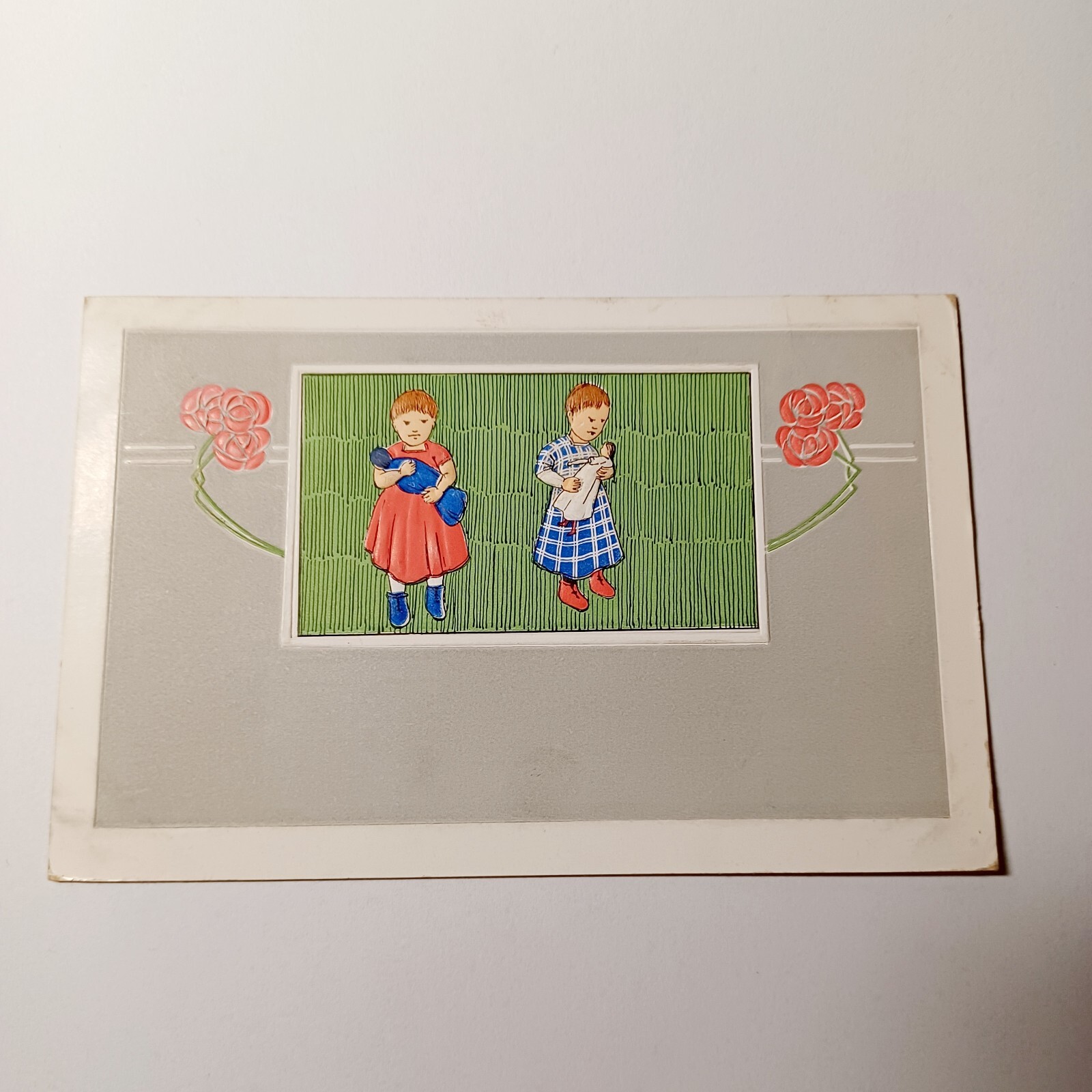 Postcard: All Occasion – Little Girls & Dolls – Embossed Crafts Junk Journal