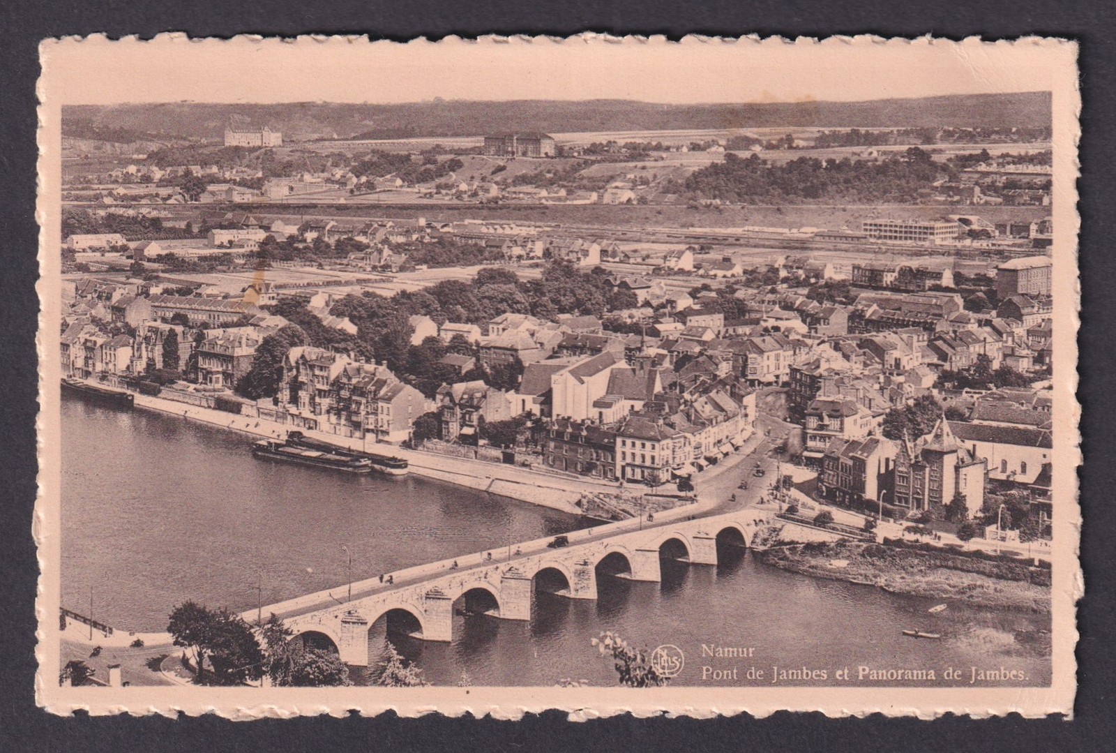 Vintage Postcard Belgium Namur Jambes Bridge Jambes Panorama