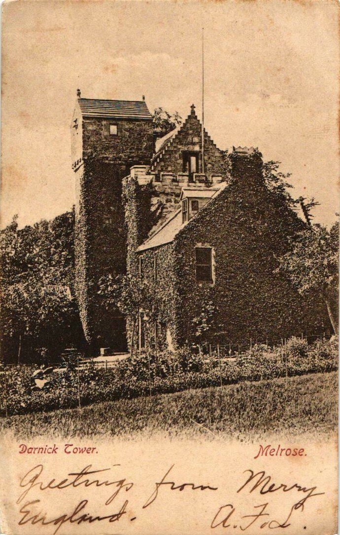 Melrose Scotland Darnick Tower Postcard 1905 Posted Scottish Borders