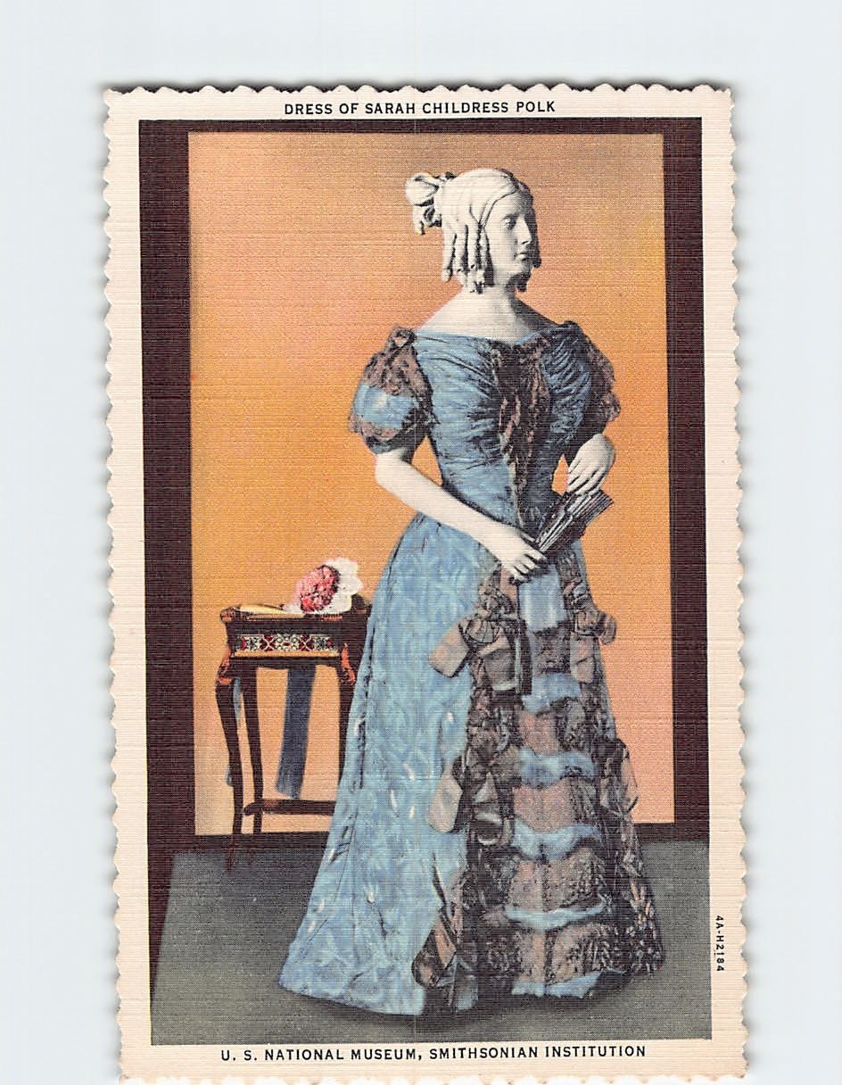 Postcard Dress Of Sarah Childress Polk US National Museum Washington DC USA