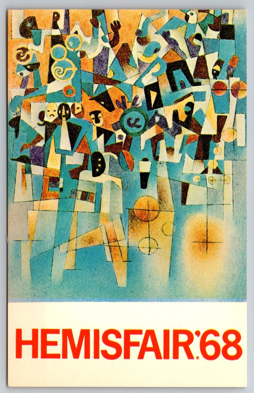 POSTCARD-carlos Marida Morel abstract impelling symbolism in San Antonio convent