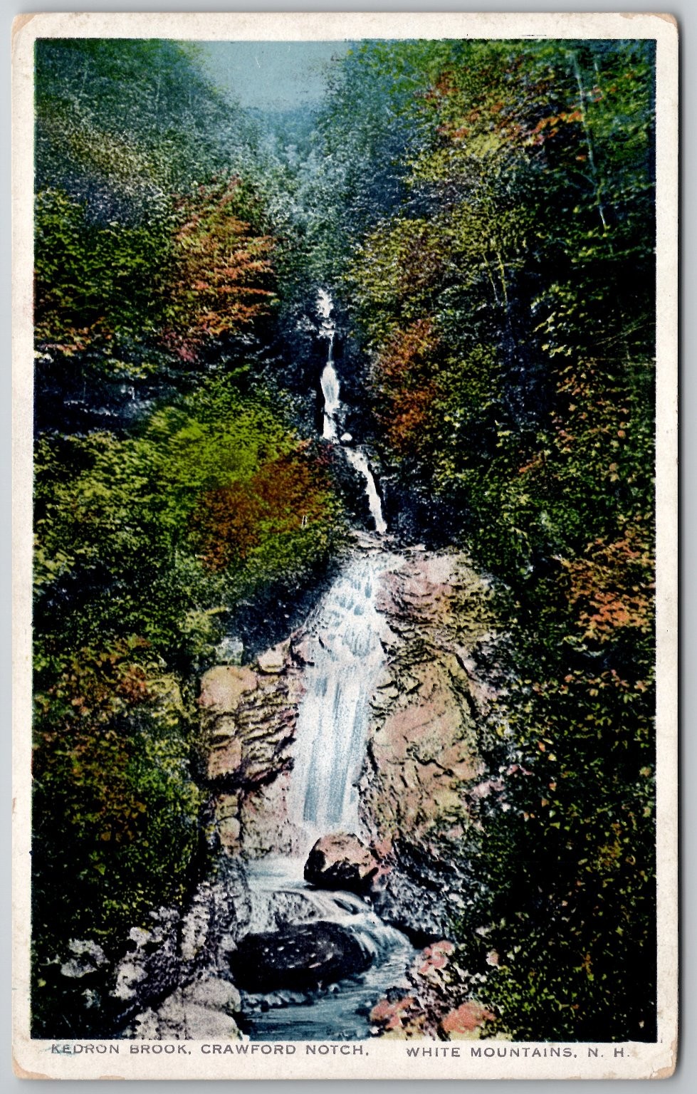 Kedron Brook Crawford Notch White Mountains NH Postcard Chisholm Bros.