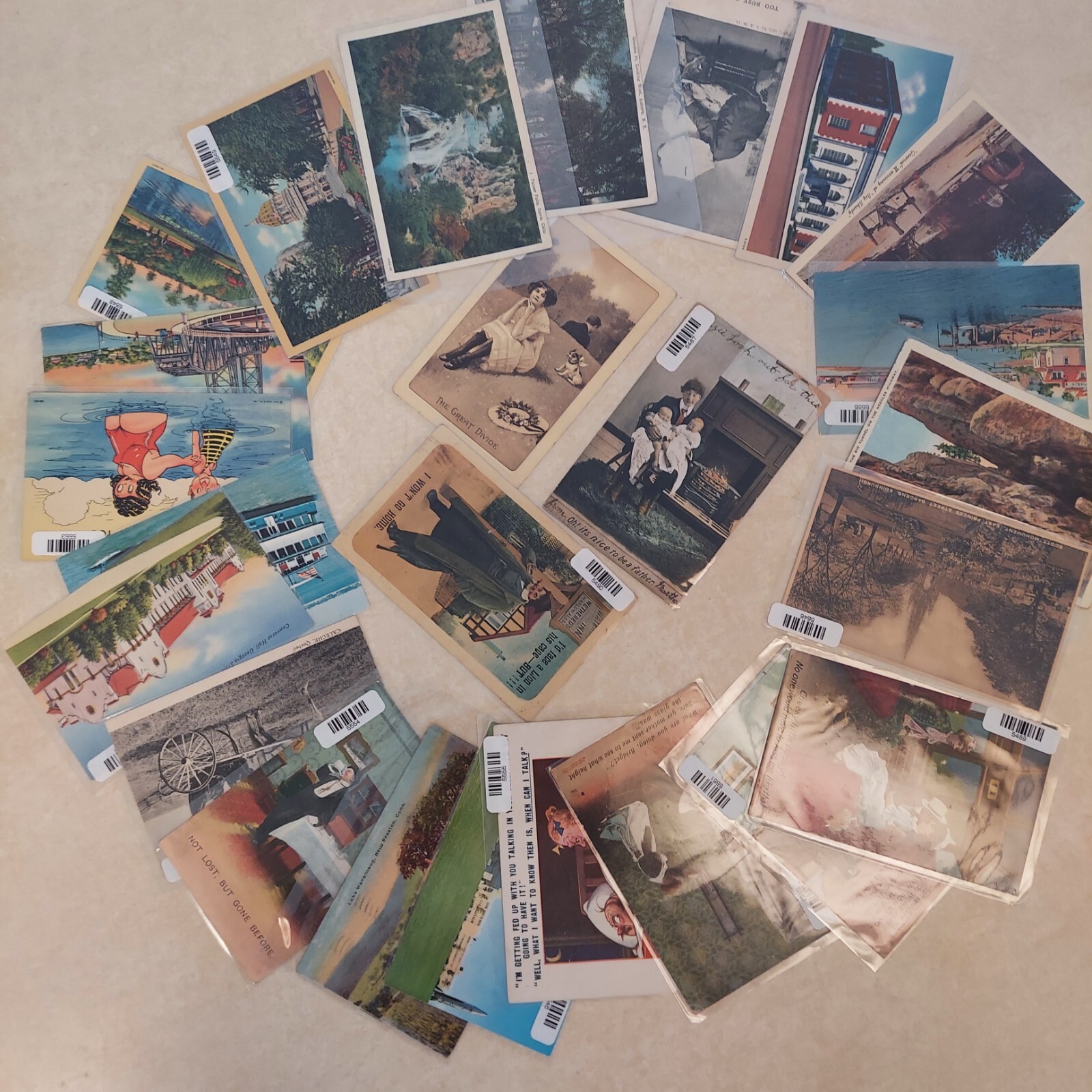 Post Cards, Antique Vintage 100 All In Sleeve Protector Mailed With Postage And