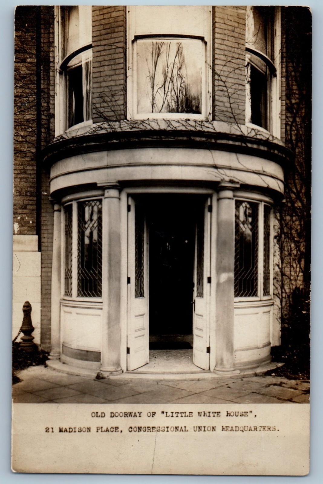 Little White House Doorway Woman’s Suffrage Washington DC RPPC Photo Postcard