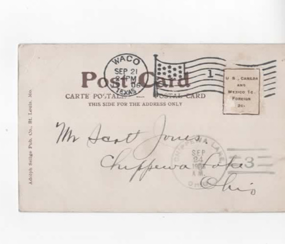 Waco Texas In the Cotton field postcard 1906