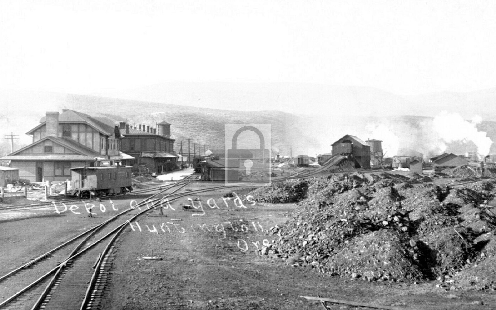 Railroad Train Station Depot Yards Huntington Oregon OR – Reprint