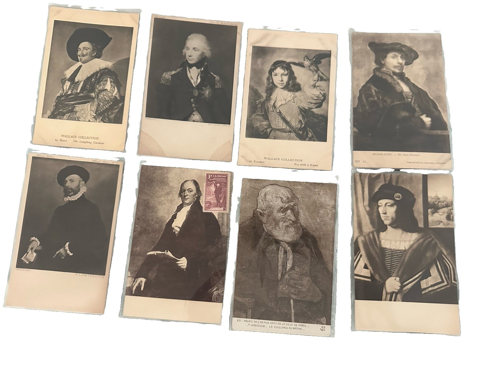 Vintage Museum Portrait Postcards Men 1920s Lot Of 8 Antique Condition Ephemera