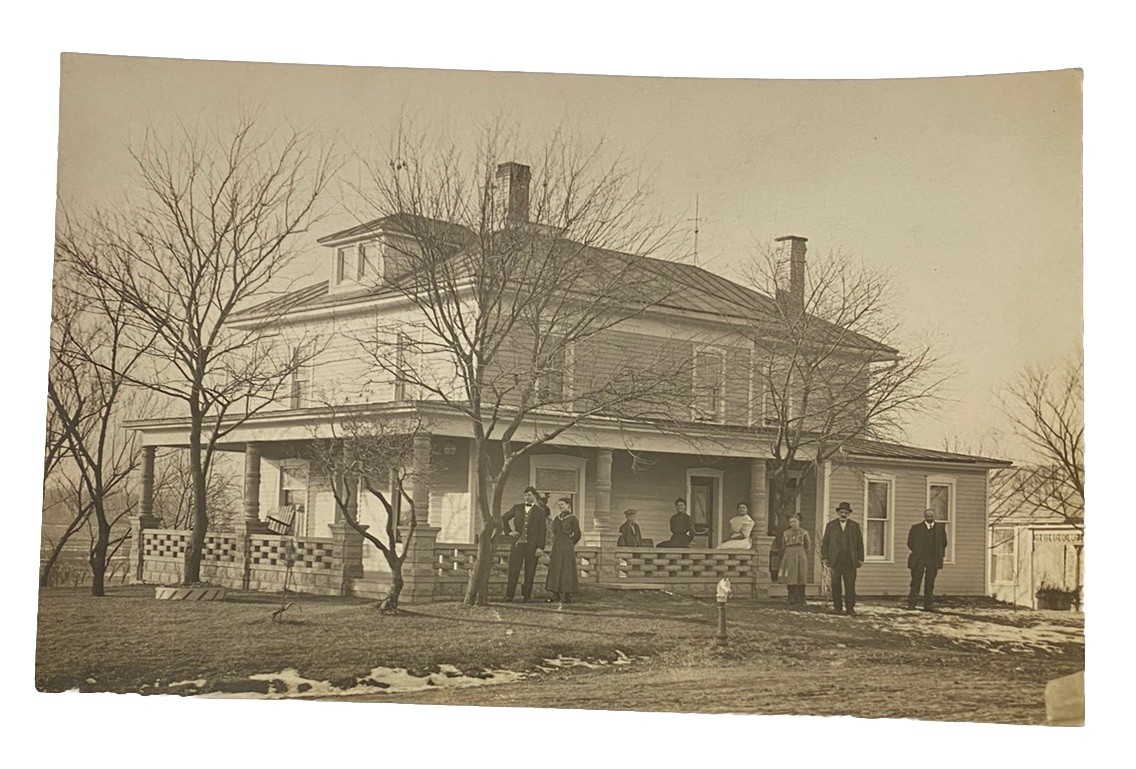 Well-dressed Family at their Home in Galion Ohio OH ~Antique 1910s RPPC Postcard