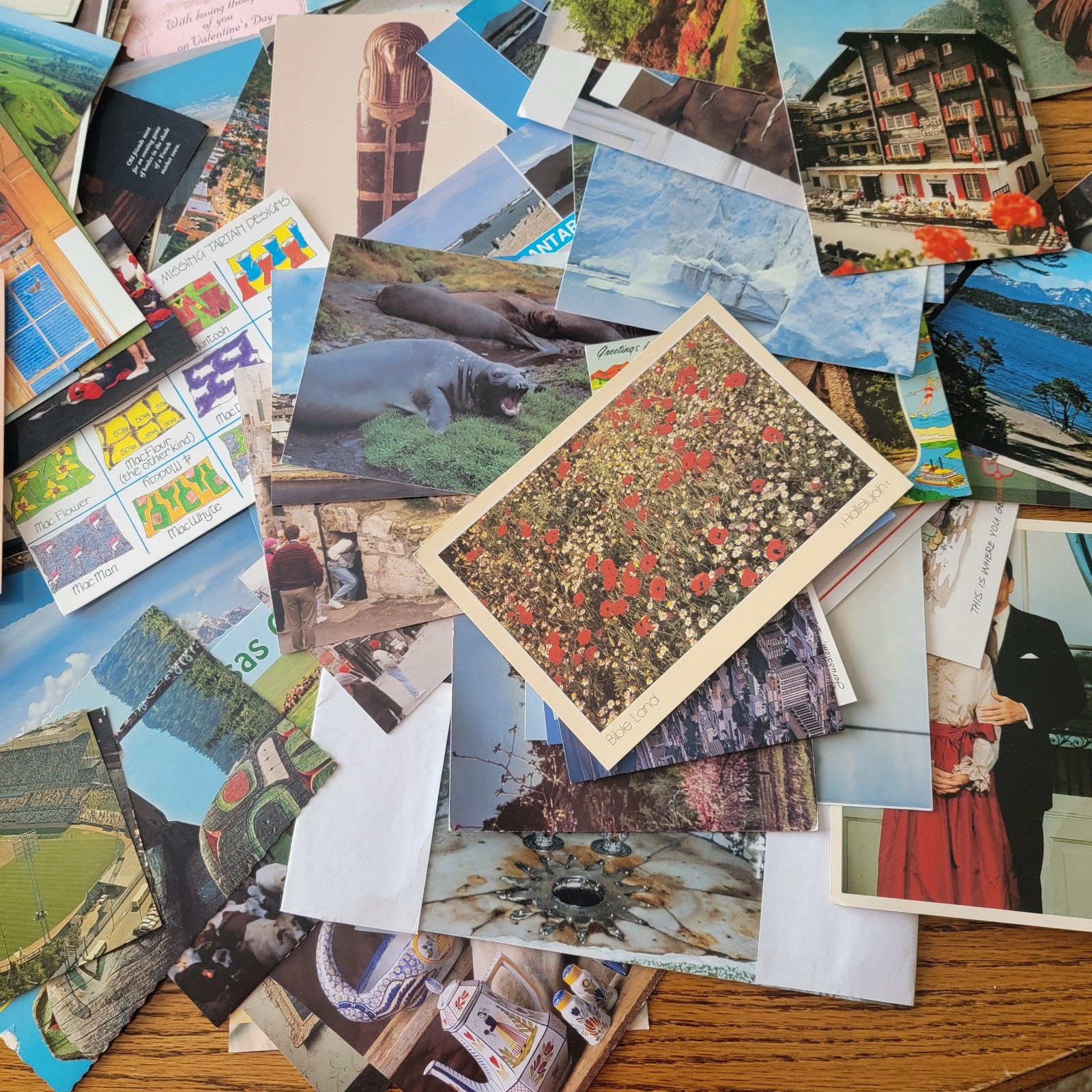 Lot Of Over 150 Vintage Post Cards Around the World Locations most are unwritten