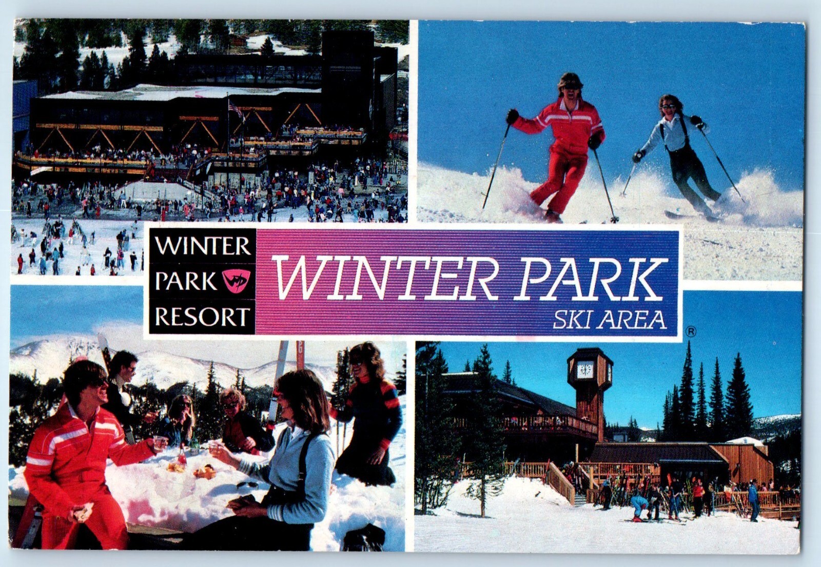 1988 Denver Colorado Vintage Postcard Winter Park Mary Jane Ski Resort Multiview