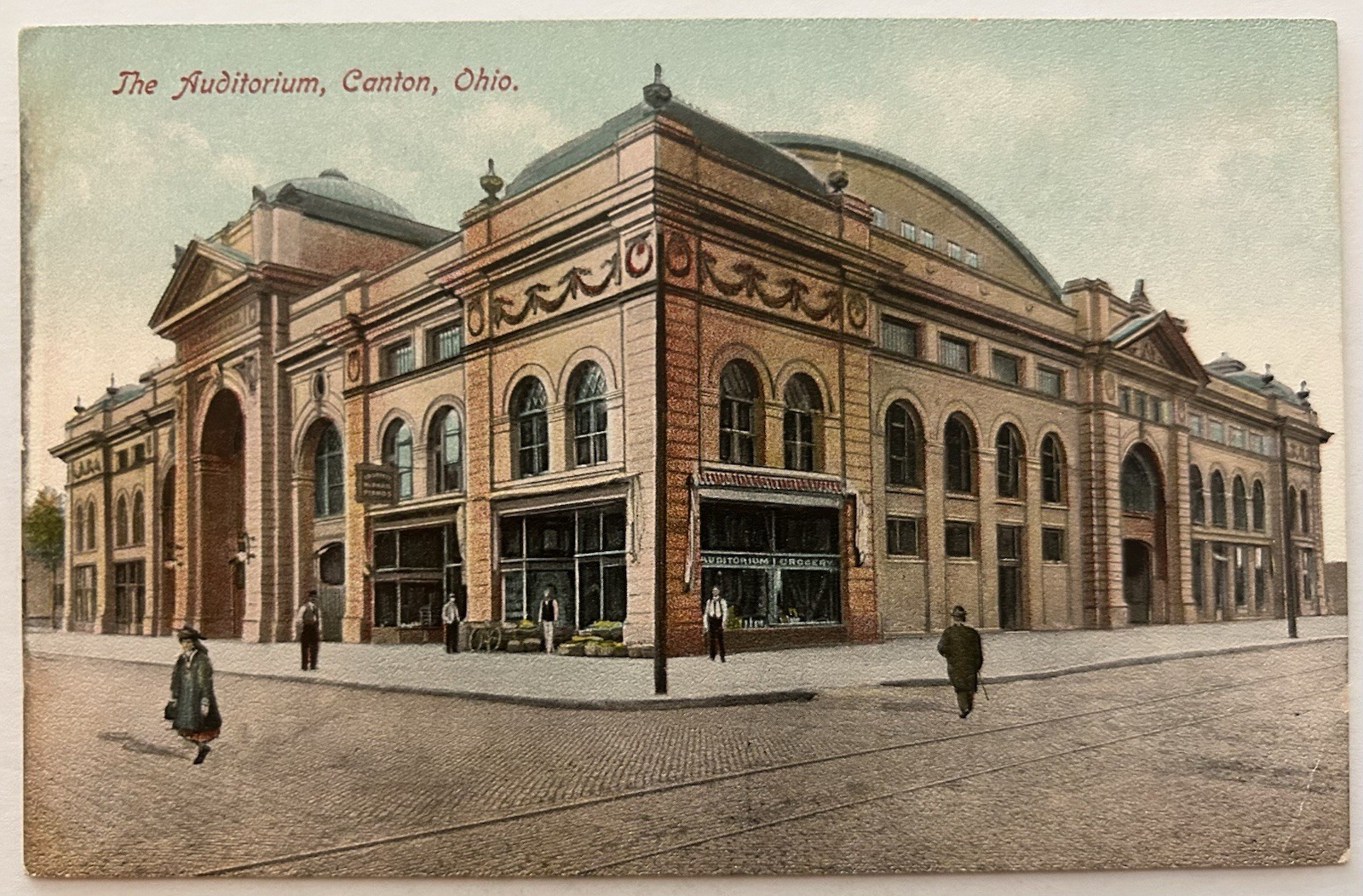 Antique Canton Ohio Auditorium Postcard – OH City View Landmark Posted 1909