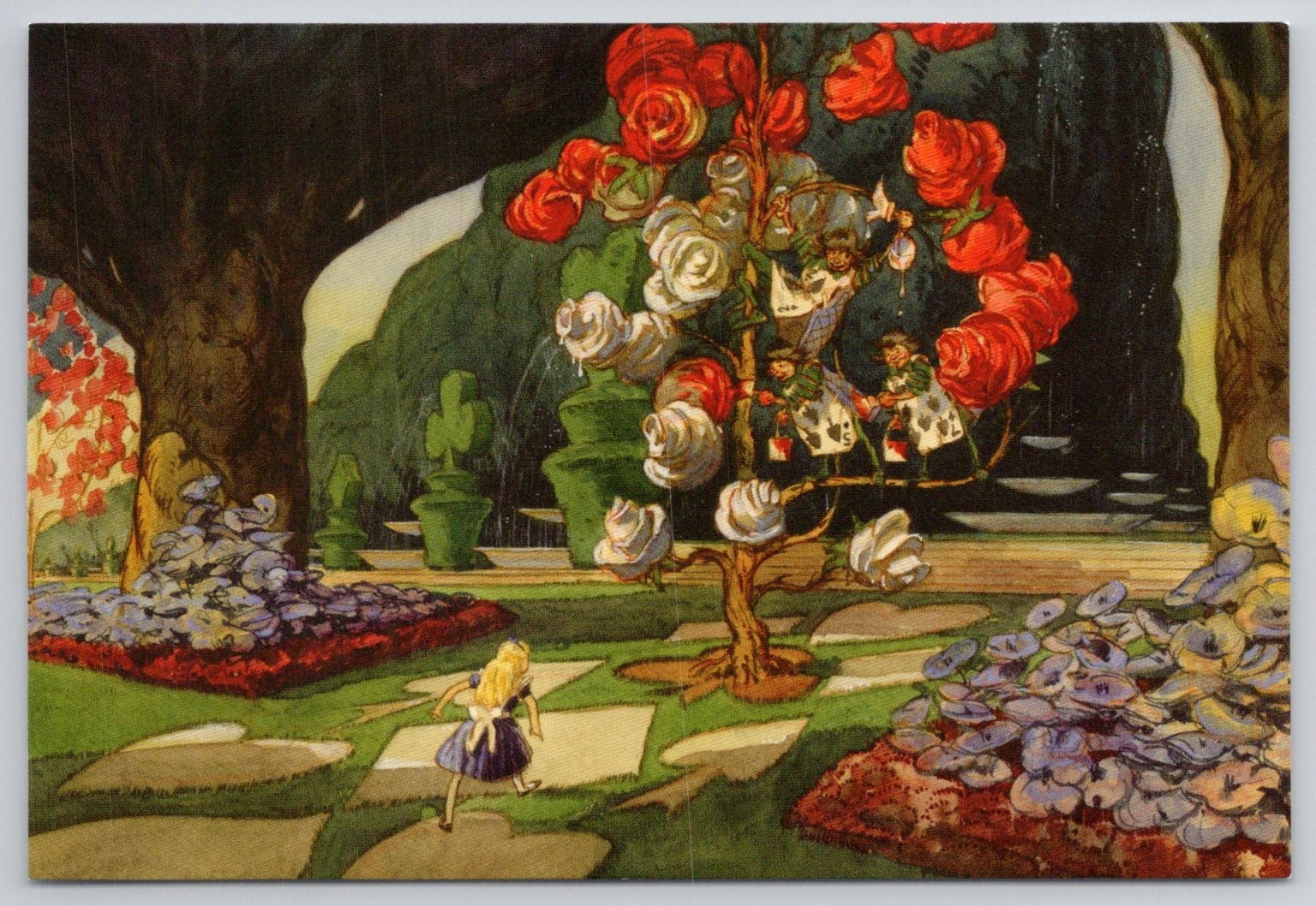 Alice in Wonderland David Hall Concept Art Disney Postcard 2014 Unposted